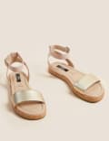 Leather Buckle Ankle Strap Flat Sandals