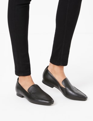 m&s ladies flat black shoes