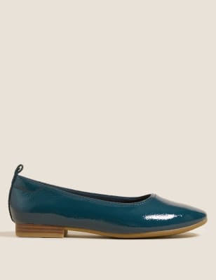 

Womens M&S Collection Leather Soft Toe Ballet Pumps - Blue, Blue