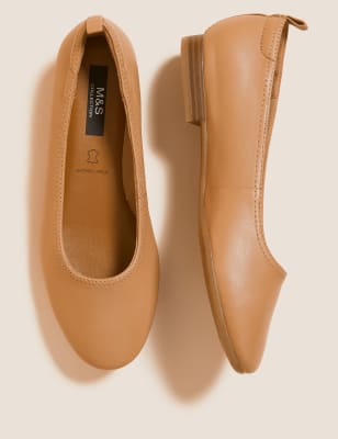 M&S Womens Leather Soft Toe Ballet Pumps - 3 - Nude, Nude,Blue,Black,White