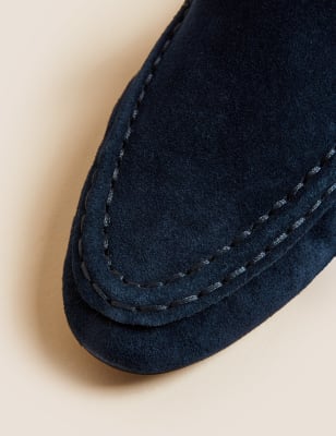 

Womens M&S Collection Flache Wildleder-Slipper - Navy, Navy