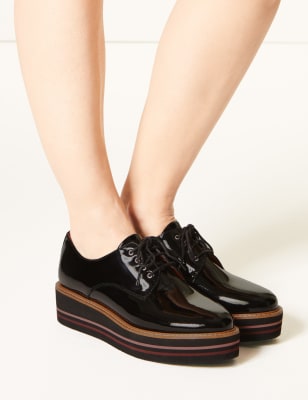 black flatform brogues