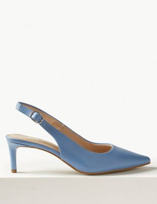 Leather Kitten Heel Slingback Shoes | M&S Collection | M&S