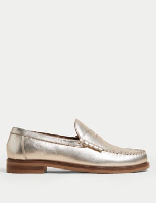 

M&S Collection Mocasines de pielWomens - Antique Gold, Antique Gold