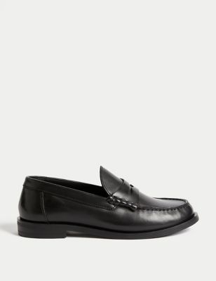 M&S Womens Leather Loafers - 3 - Black, Black