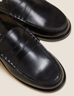 

M&S Collection Alpargatas planas de piel sin cordonesWomens - Black, Black