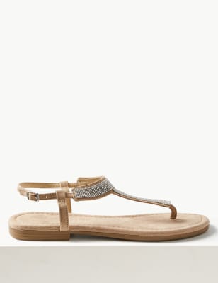 T-Bar Embellished Sandals | M&S Collection | M&S