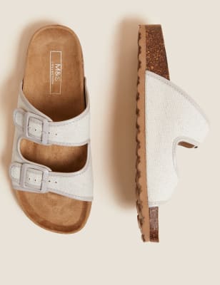 

Womens M&S Collection Canvas Buckle Footbed Sandals - Natural Mix, Natural Mix