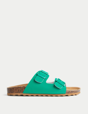 

Womens M&S Collection Leather Two Strap Sandals - Medium Green, Medium Green