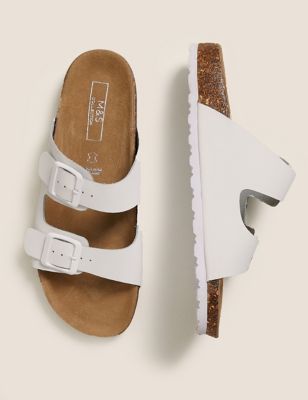 M&S Womens Leather Two Strap Sandals