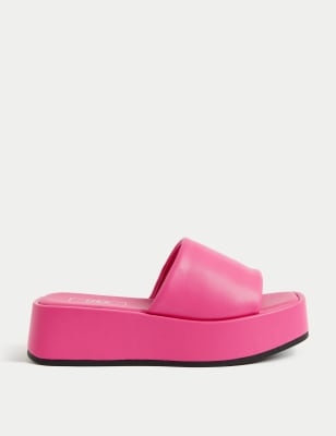 

Womens M&S Collection Flatform Square Toe Mules - Cerise, Cerise