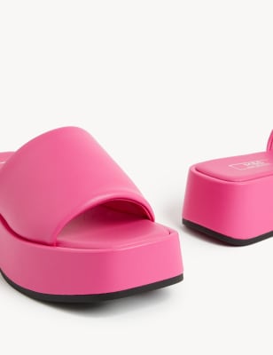 

M&S Collection Zapatos con puntera cuadrada y plataforma planaWomens - Cerise, Cerise