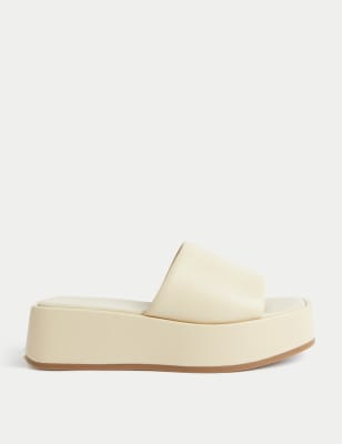 

Womens M&S Collection Flatform Square Toe Mules - Cream, Cream