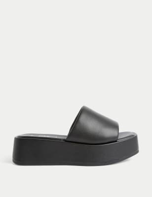 Flatform Square Toe Mules