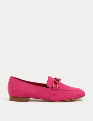 

Womens M&S Collection Chain Detail Square Toe Loafers - Cerise, Cerise