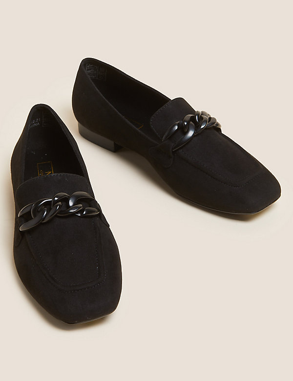 Chain Detail Square Toe Loafers - AU