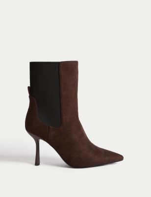 

Womens M&S Collection Stiletto Heel Pointed Ankle Boots - Espresso, Espresso