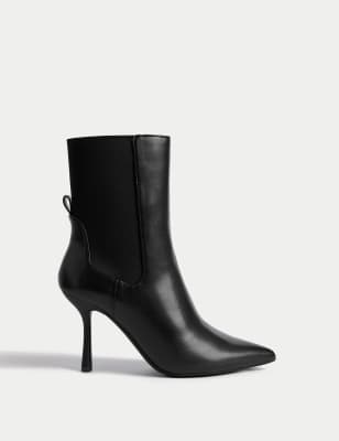 

Womens M&S Collection Stiletto Heel Pointed Ankle Boots - Black, Black