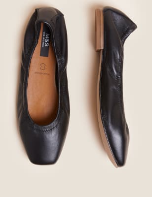 

Womens M&S Collection Flache Lederballerinas - Black, Black