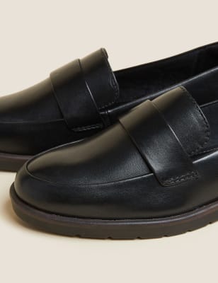 

Womens M&S Collection Leather Loafers - Black, Black