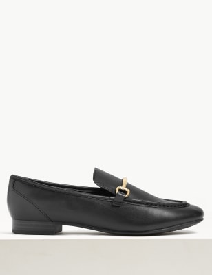 

M&S Collection Bailarinas de piel con barraWomens - Black, Black