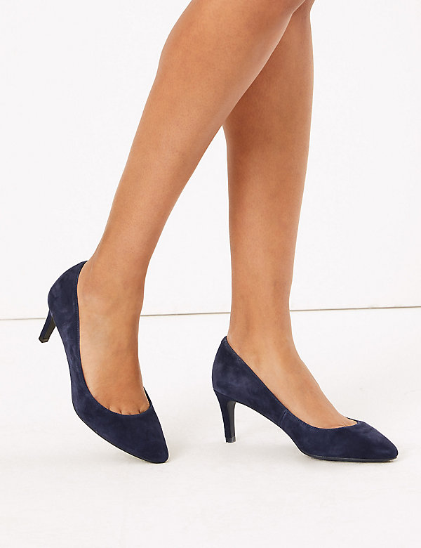 Suede Stiletto Heel Court Shoes - BE