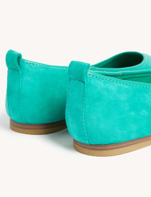 

Womens M&S Collection Suede Flat Ballet Pumps - Medium Green, Medium Green