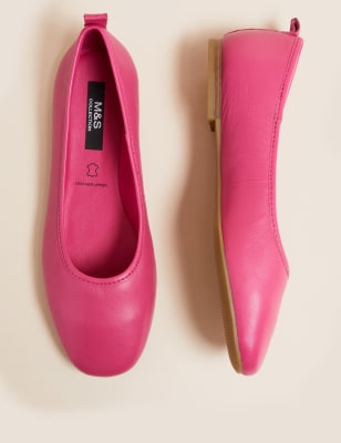 

Womens M&S Collection Leather Ballet Pumps - Fuchsia, Fuchsia