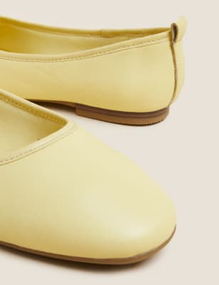 

M&S Collection Bailarinas de pielWomens - Medium Yellow, Medium Yellow