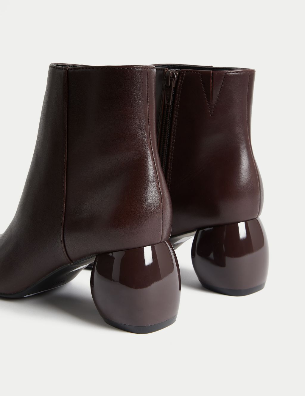 Leather Statement Block Heel Ankle Boots image 3