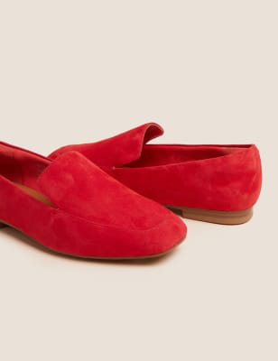 

Womens M&S Collection Wide Fit Suede Stain Resistant Loafers - Flame, Flame