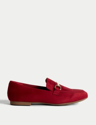 

Womens M&S Collection Trim Detail Slip On Flat Loafers - Red, Red