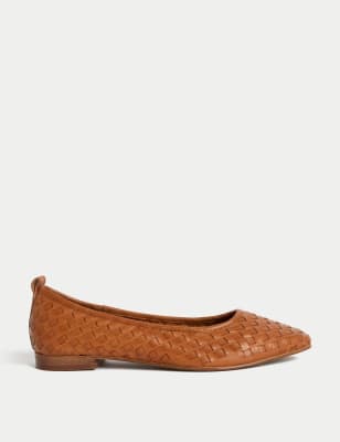 Tan woven hot sale ballet pumps