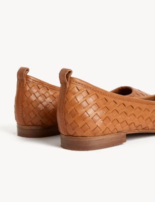 Woven hot sale tan flats