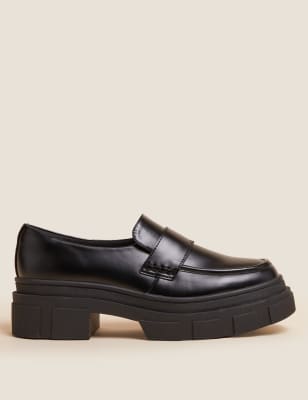 Marks And Spencer Womens M&S Collection Chunky Flatform Loafers - Black