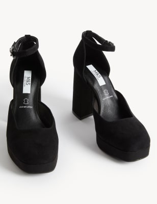 platform square toe heels