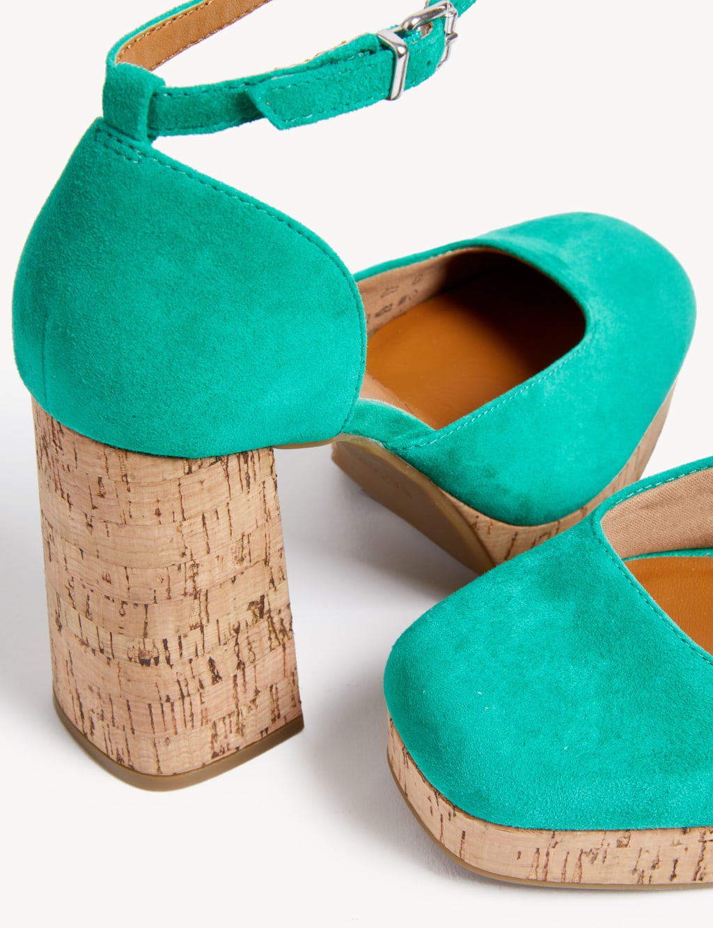 Suede Ankle Strap Platform Court Shoes image 2