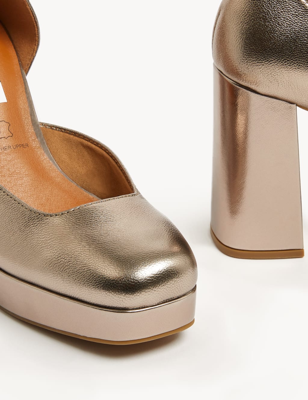 Leather Ankle Strap Platform Court Shoes image 2