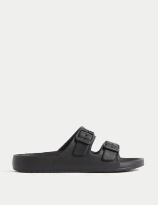 

Womens M&S Collection Buckle Footbed Sliders - Black, Black