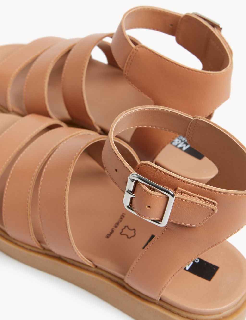 Leather Ankle Strap Flat Sandals image 2