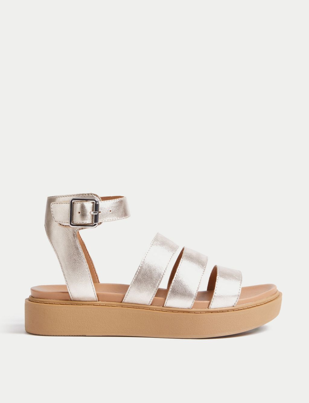 Leather Ankle Strap Flat Sandals image 1