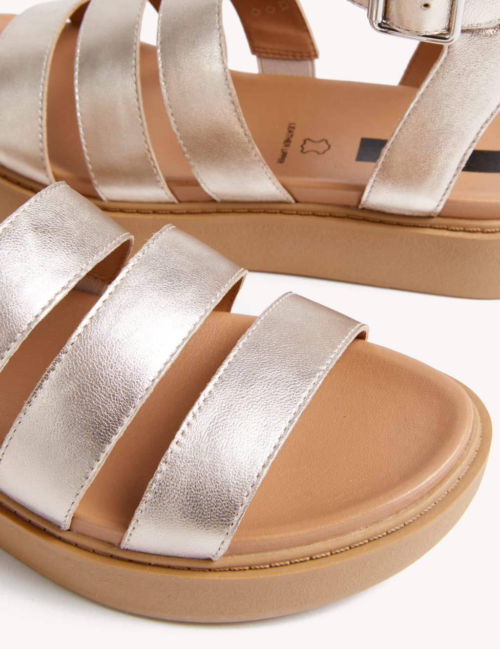 Leather Ankle Strap Flat Sandals Mid image 2