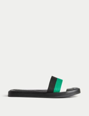 

Womens M&S Collection Printed Sliders - Green Mix, Green Mix