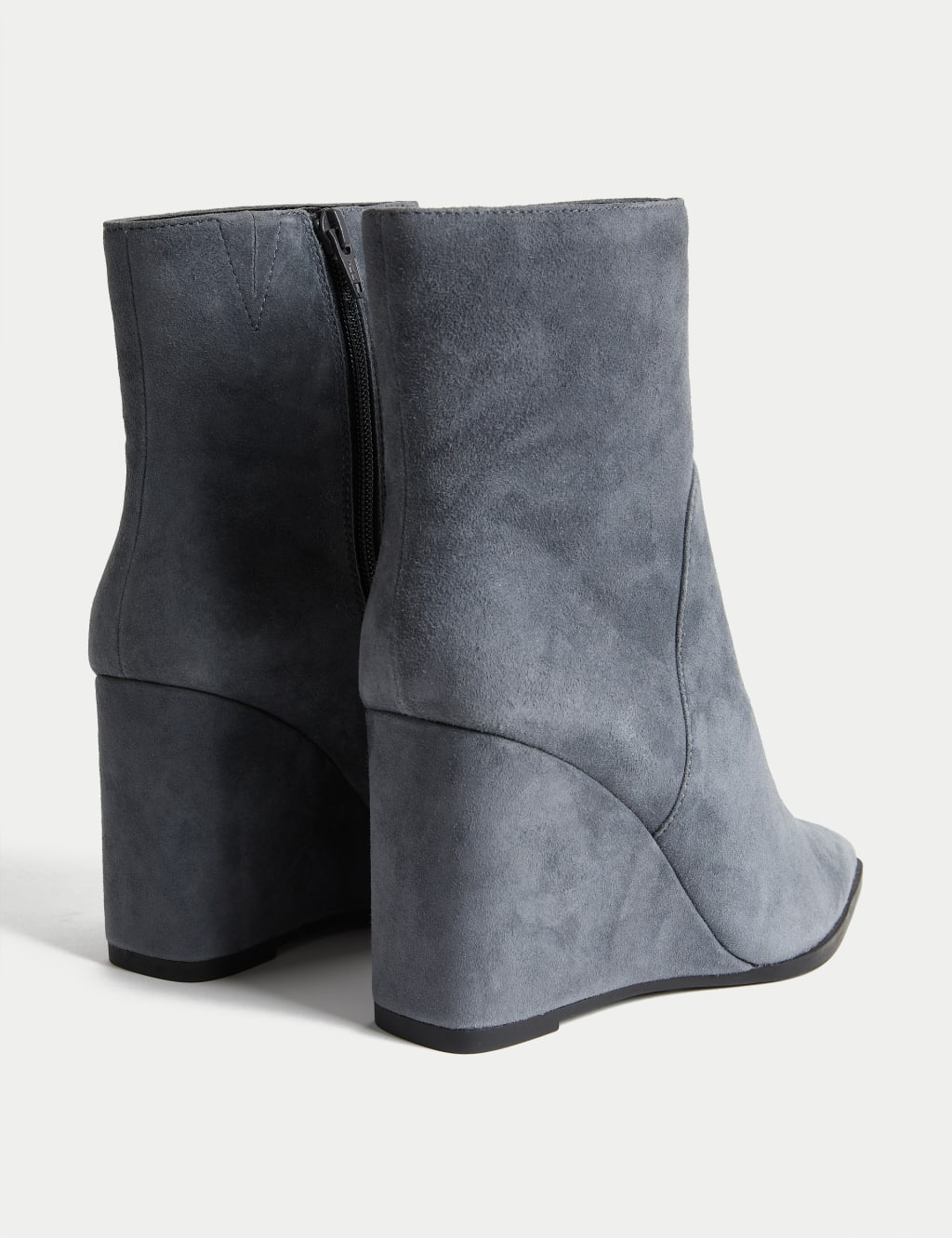 Suede Wedge Pointed Ankle Boots image 3
