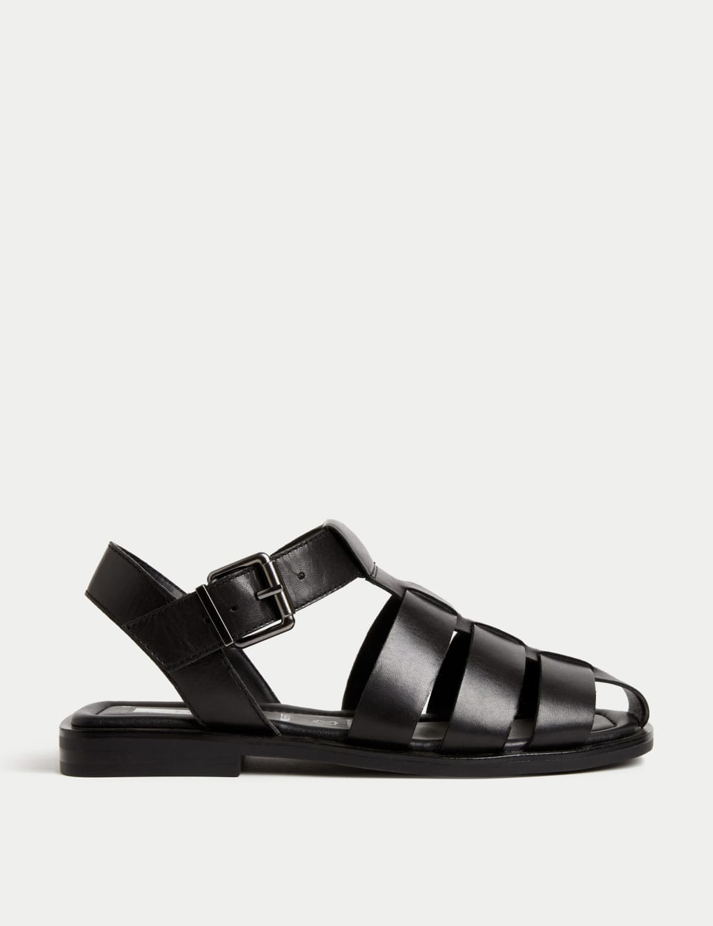 Wide Fit Leather Ankle Strap Flat Sandals image 1