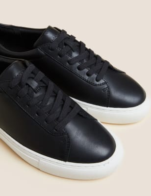 

Womens Autograph Leather Lace Up Trainers - Black, Black