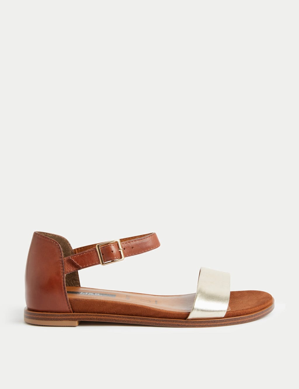 Wide Fit Suede Ankle Strap Flat Sandals image 1