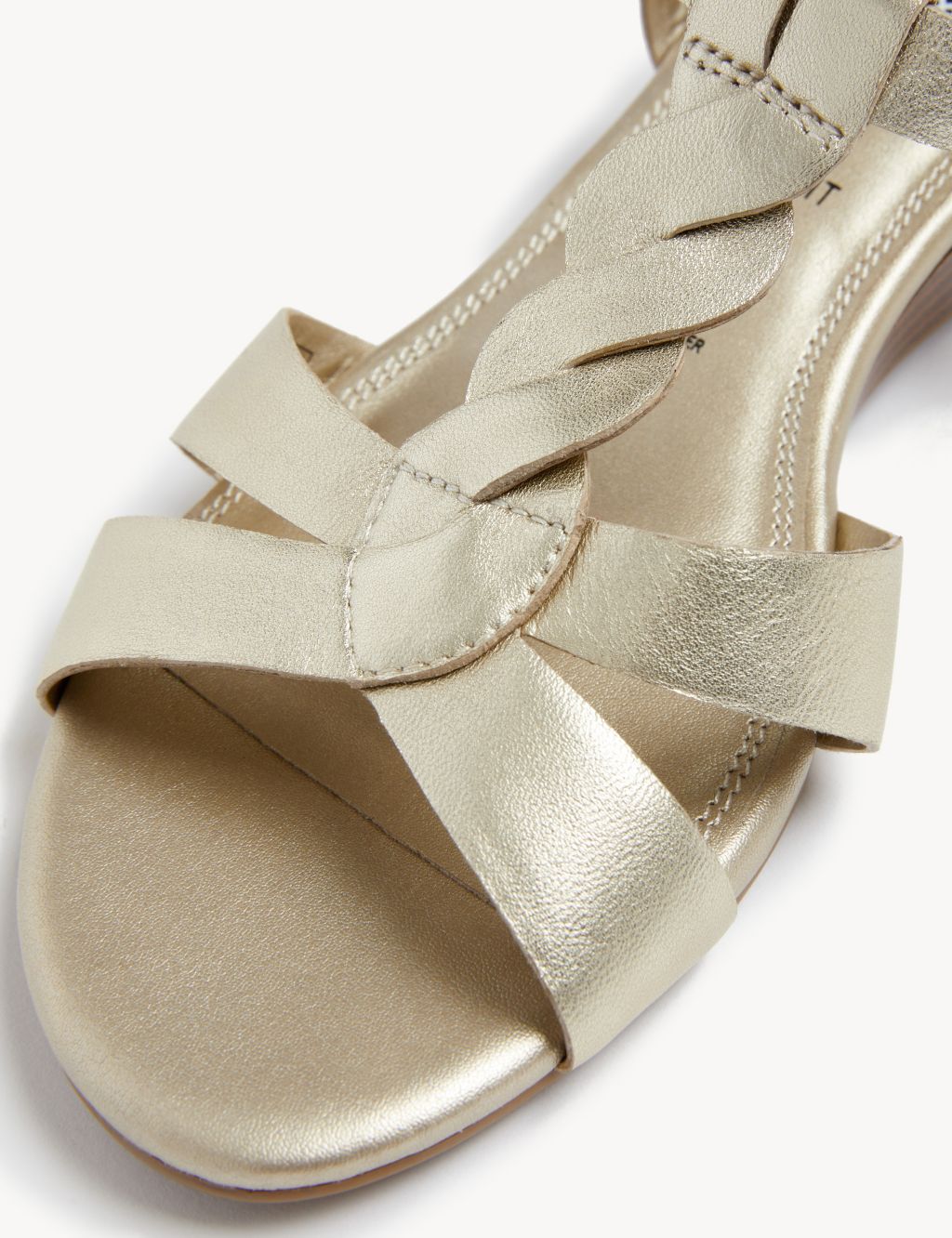 Wide Fit Leather Wedge Sandals image 2