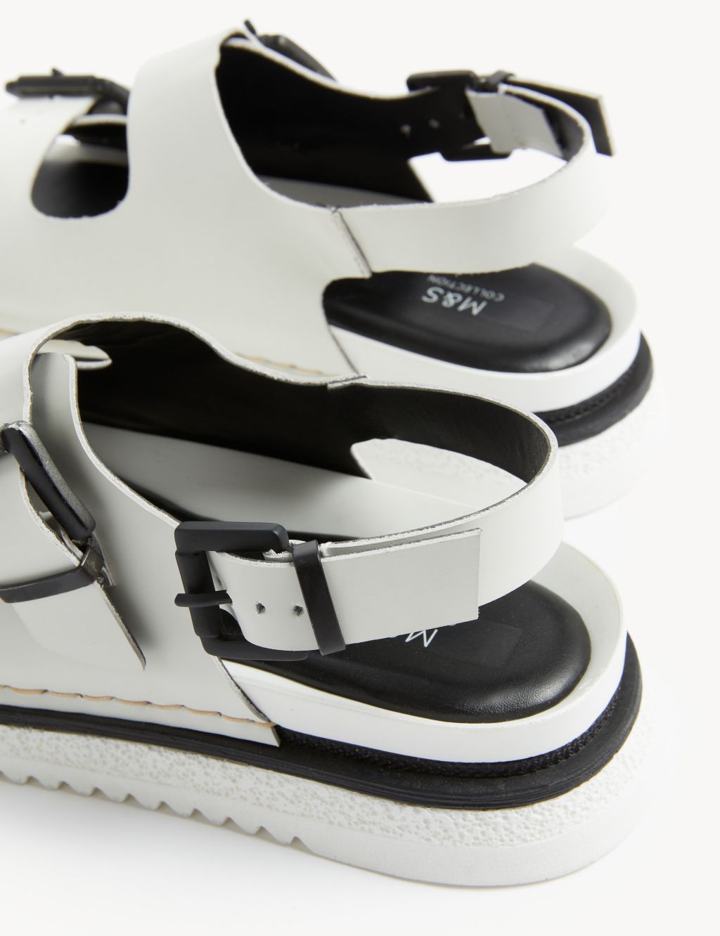 Leather Buckle Flatform Sandals image 2
