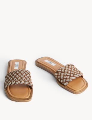 womens sparkle sliders